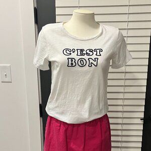 Classic spring J.Crew Outfit - T-Shirt and Skirt